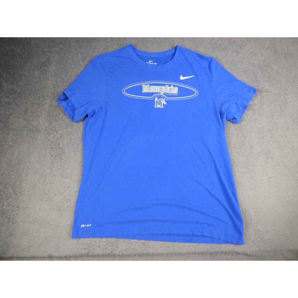 Nike Dri-FIT Memphis Tigers T-Shirt Mens XL Blue Short Sleeve Graphic Tee